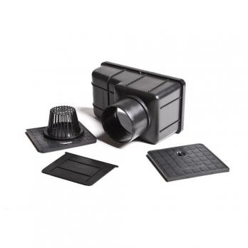 Ливнеприемник кровельный с вертикальным патрубком черный 300*165*200 A15 (6167ч)