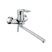 Смеситель для ванны и раковины 40к CN2266 CRON L-излив 300 мм, с душ. аксессуарами ХРОМ