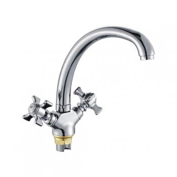 Смеситель для кухни 1/2 кер CN4724 CRON высокий пов. излив, п/гайку, ХРОМ