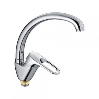 Смеситель для кухни 40к CN4101-2 CRON высокий пов. излив, п/гайку, ХРОМ