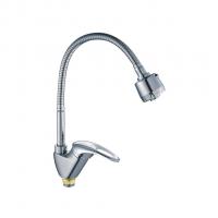 Смеситель для кухни 40к CN4303 CRON гибкий излив, п/гайку, боковая, ХРОМ