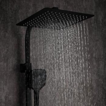 Душевая система 35к G2407-6 GAPPO лейка "Тропический душ" квадрат 300*300 ЧЕРНЫЙ