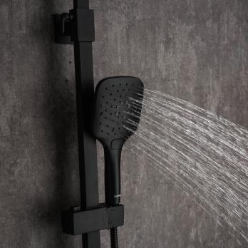 Душевая система 35к G2407-6 GAPPO лейка "Тропический душ" квадрат 300*300 ЧЕРНЫЙ