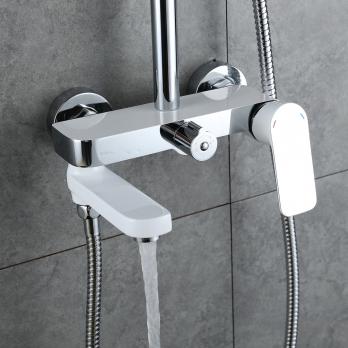 Душевая система 35к G2448 GAPPO лейка "Тропический душ"  БЕЛЫЙ-ХРОМ