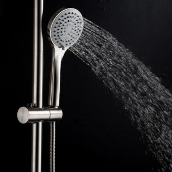 Душевая система 35к G2499-30 GAPPO нерж. сталь , лейка "Тропический душ" D245 САТИН