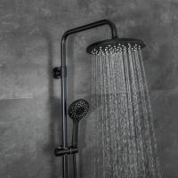 Душевая система термостат  G2490-6 GAPPO лейка "Тропический душ" D225 ЧЕРНЫЙ