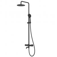 Душевая система термостат  G2490-6 GAPPO лейка "Тропический душ" D225 ЧЕРНЫЙ