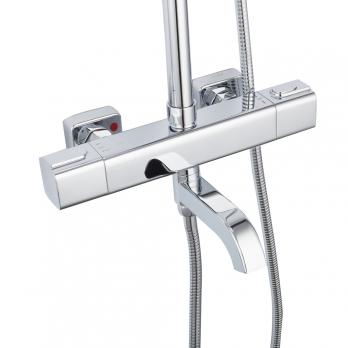 Душевая система термостат  G2491 GAPPO лейка "Тропический душ" квадрат 250*250 ХРОМ