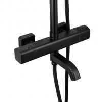 Душевая система термостат  G2491-6 GAPPO лейка "Тропический душ" квадрат 250*250 ЧЕРНЫЙ