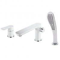 Смеситель для акриловой ванны 35к G1148 GAPPO (3 отв.) БЕЛЫЙ-ХРОМ