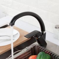 Смеситель для кухни 35к G4150 GAPPO высокий пов. излив, п/гайку, ЧЕРНЫЙ