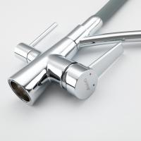 Смеситель для кухни 35к G4398-17 GAPPO гибкий излив, с вых. для пит. фильтра, п/шпильку, СЕРЫЙ-хром
