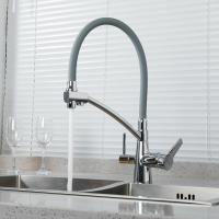 Смеситель для кухни 35к G4398-17 GAPPO гибкий излив, с вых. для пит. фильтра, п/шпильку, СЕРЫЙ-хром