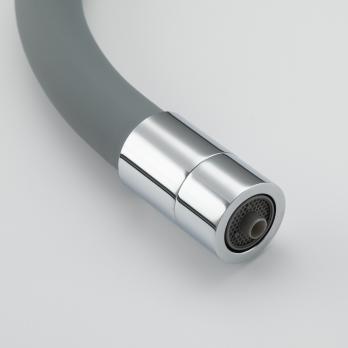 Смеситель для кухни 35к G4398-30 GAPPO гибкий излив, с вых. для пит. фильтра, п/шпильку СЕРЫЙ-хром