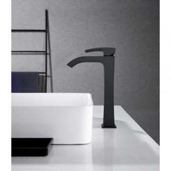 Смеситель для раковины 35к G1007-86 GAPPO высокий, литой, ЧЕРНЫЙ