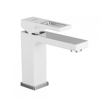 Смеситель для раковины 35к G1017-1 GAPPO литой, с гигиенической лейкой, БЕЛЫЙ-хром