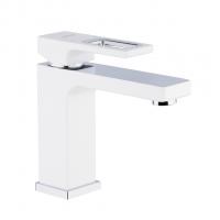 Смеситель для раковины 35к G1017-8 GAPPO литой, п/гайку, БЕЛЫЙ-ХРОМ