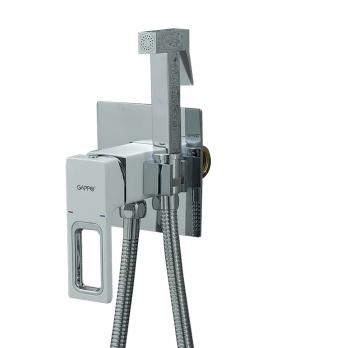Смеситель с гигиеническим душем 35к G7217-8 GAPPO встраиваемый, БЕЛЫЙ-ХРОМ