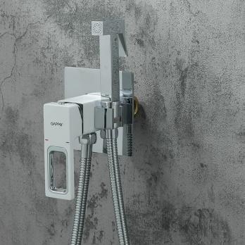 Смеситель с гигиеническим душем 35к G7217-8 GAPPO встраиваемый, БЕЛЫЙ-ХРОМ