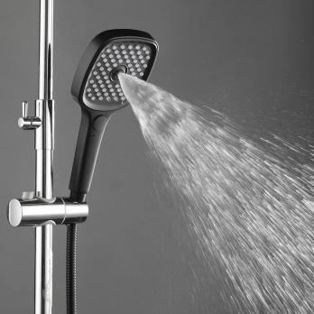 Лейка для душа GAPPO G003 3 режима, квадрат, ЧЕРНЫЙ