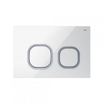 Клавиша смыва из стекла  IDDIS Uniglass 001 UNG01WCi77 универсальная БЕЛОЕ стекло