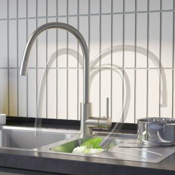 Смеситель для кухни 35к IDDIS K36BNJ0i05 "Kitchen 360" гибкий силиконовый излив, САТИН