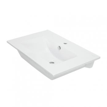 Раковина накладная "Quadro 75"" белая с отв без кроншт (Sanita Luxe)