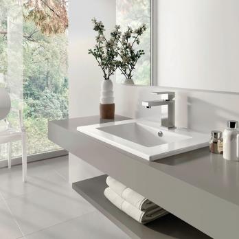 Раковина накладная "Quadro 75"" белая с отв без кроншт (Sanita Luxe)