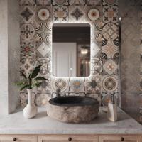 Зеркало MIXLINE "Алон радиус" - ЭКОНОМ 500*700 (ШВ) светодиодная подсветка, сенсорный выключатель