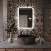 Зеркало MIXLINE "Алон радиус" - ЭКОНОМ 500*700 (ШВ) светодиодная подсветка, сенсорный выключатель