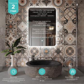 Зеркало MIXLINE "Алон радиус" - ЭКОНОМ 500*700 (ШВ) светодиодная подсветка, сенсорный выключатель