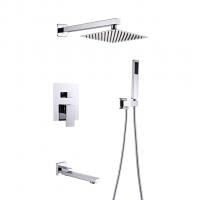 Душевая система 35к ПРОФСАН ПСМ-CB-03 лейка "Тропический душ квадрат " встраиваемая, ХРОМ