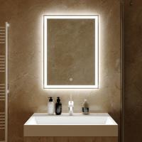 Зеркало MIXLINE "Норма-Лайт" 600*800 (ШВ) ал. профиль, сенсорный выключатель,светодиодная подсветка