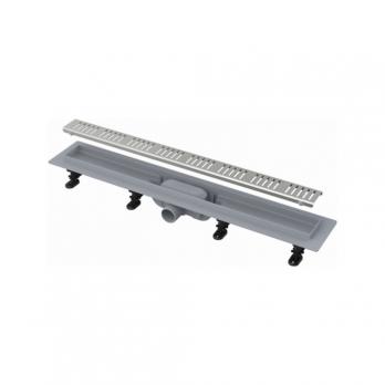 Трап линейный комбинированный Simple APZ10-750M/AG100401750 гор.отвод, решетка в компл., нерж. сталь