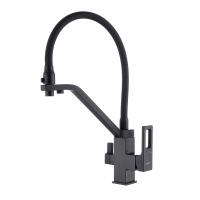 Смеситель для кухни 35k G4317-6 GAPPO с вых. для питьевого фильтра, п/шпильку, гибкий излив ЧЕРНЫЙ
