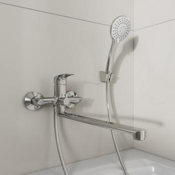 Смеситель для ванны и раковины 35к Milardo RORSB00M10 "Rora" с душ. аксессуарами, ХРОМ