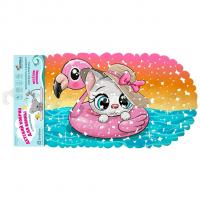 Коврик 69х36 на присосках "Котёнок на круге"