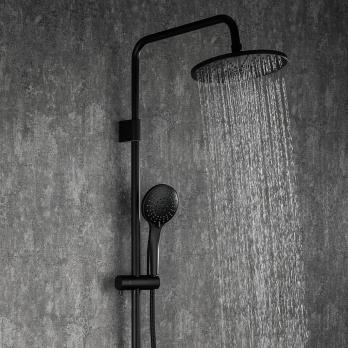 Душевая система 35k F2429 FRAP лейка "Тропич. душ" (D230мм, черный, латунь)