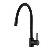 Смеситель для кухни 35к F40994-6 FRAP (гибкий излив, п/гайку, ЧЕРНЫЙ, нерж.сталь)
