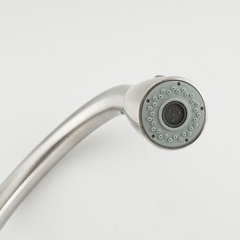 Смеситель для кухни душ 35к F60899-1 FRAP (выс.пов.излив, ВЫДВИЖ.ЛЕЙКА 2 реж, п/гайку, САТИН, нерж)