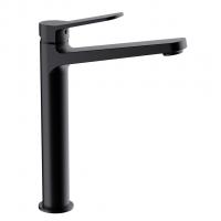 Смеситель для раковины 35к F1062-2 FRAP (высокий, литой, п/гайку, ЧЕРНЫЙ, латунь)