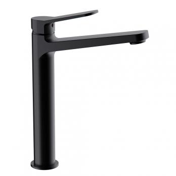 Смеситель для раковины 35к F1062-2 FRAP (высокий, литой, п/гайку, ЧЕРНЫЙ, латунь)