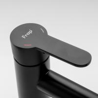 Смеситель для раковины 35к F10801-62 FRAP (высокий, литой, п/гайку, ЧЕРНЫЙ, нерж.сталь)