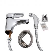 Смеситель для раковины 40к F1268 FRAP с гигиенической лейкой (литой, п/гайку,  ХРОМ, латунь)