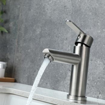 Смеситель для раковины 35к F10801 FRAP (литой, п/гайку, САТИН, нерж.сталь)