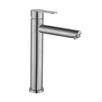 Смеситель для раковины 35к F10801-2 FRAP (высокий, литой, п/гайку, САТИН, нерж.сталь)