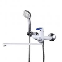 Смеситель для ванны и раковины 35к F2234 FRAP (L излив, лейка 1 реж, хром/белый, латунь)