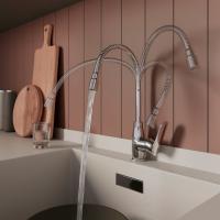 Смеситель для кухни 35к Milardo M07SB2FM05 "Meal" гибкий, высокий пов. излив, п/гайку, ХРОМ