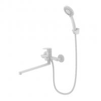 Смеситель для ванны и раковины 35к Milardo RORWT00M10 "Rora" с душ. аксессуарами, БЕЛЫЙ матовый