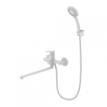 Смеситель для ванны и раковины 35к Milardo RORWT00M10 "Rora" с душ. аксессуарами, БЕЛЫЙ матовый